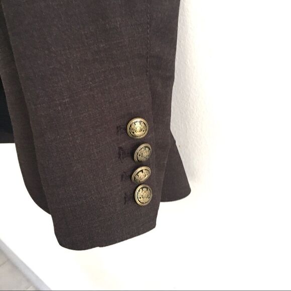 ARITZIA Talula Wool Boyfriend Blazer Roll Sleeves Charcoal Gray 2 - Picture 5 of 6